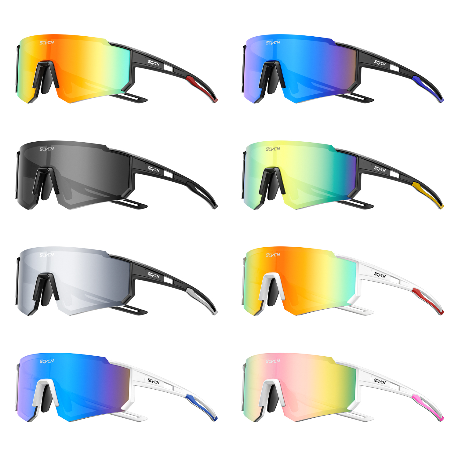 Mountain Biking Glasses - 8PACKS SCVCN Outdoor Cycling Sunglasses MTB