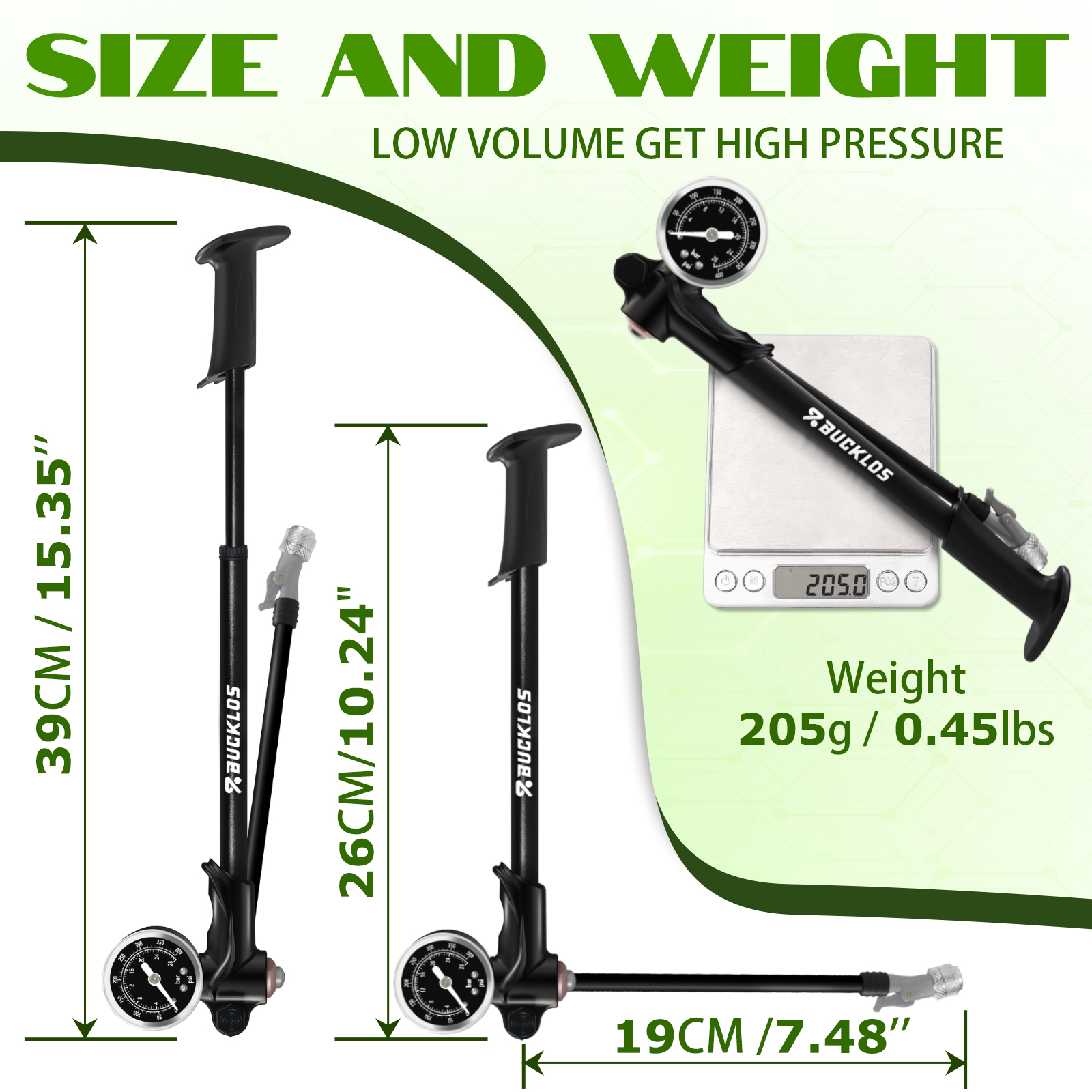 BUCKLOS Bicycle Air Pump 400PS - Shock Pump Suspension incelemesi ve fiyatı
