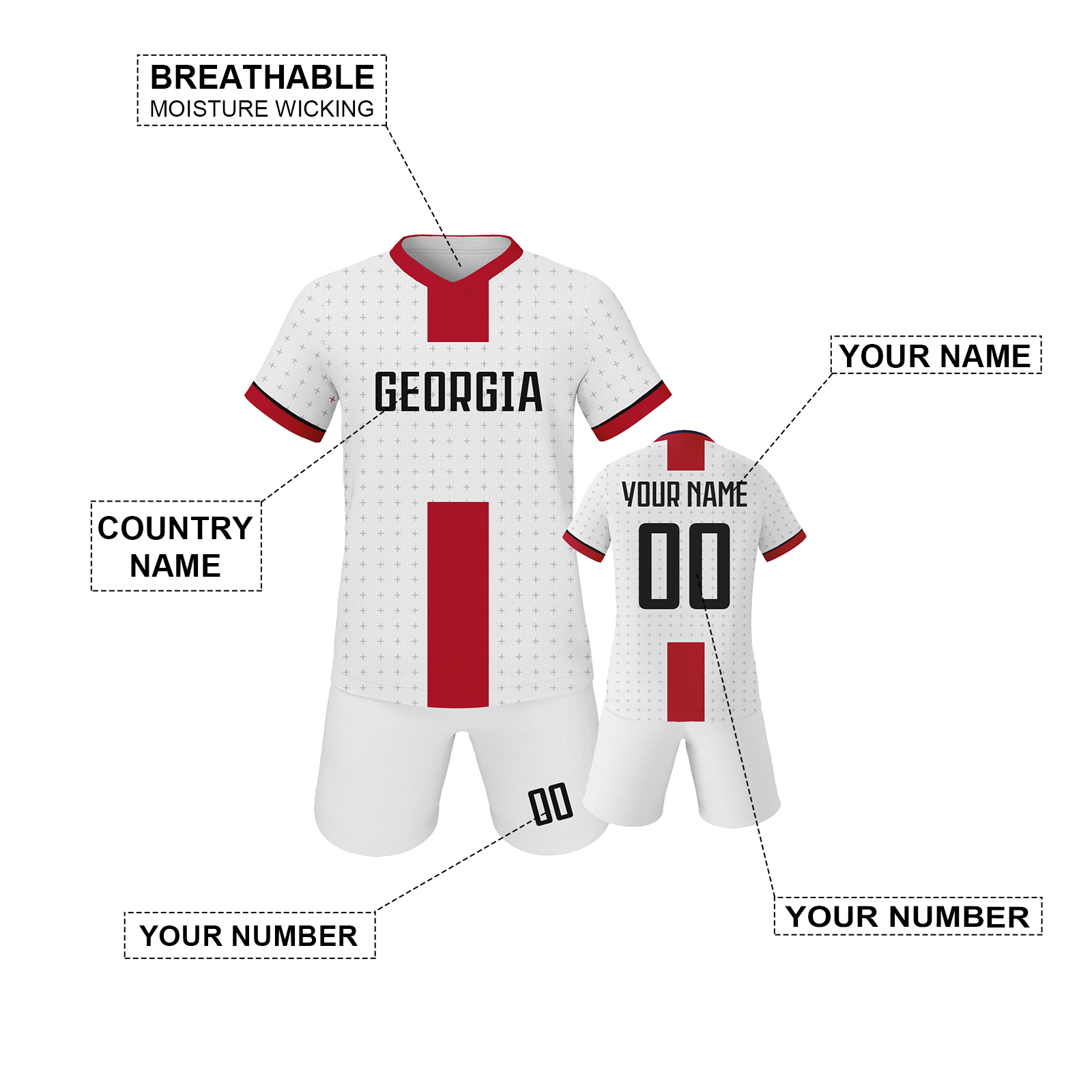Custom Kids Georgia Soccer Jer - Mountain Biking Georgia incelemesi ve fiyatı